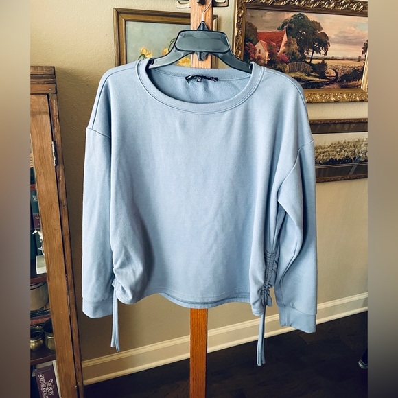 Kendall & Kylie long sleeve sweatshirt ruched drawstring side XL periwinkle blue - Picture 2 of 7
